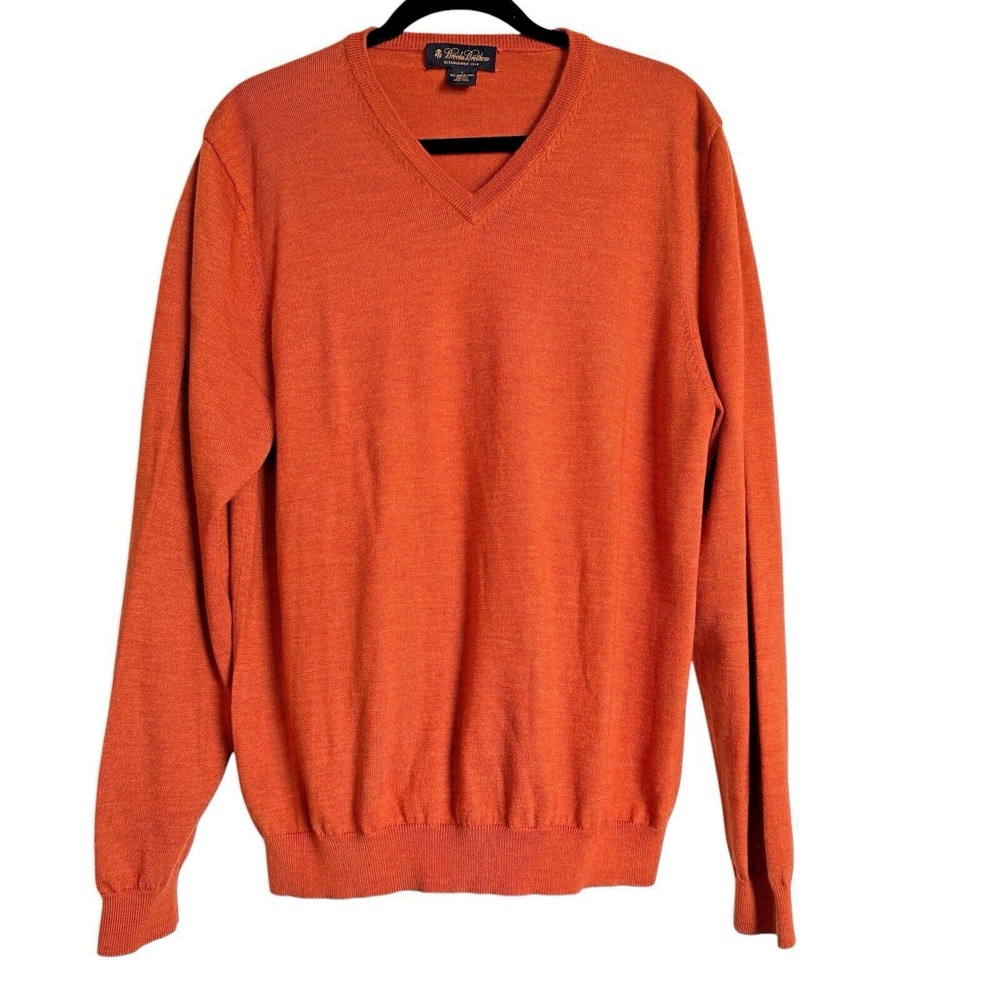 Brooks Brothers Sz L Silk Wool Blend Sweater Preppy Business Classic